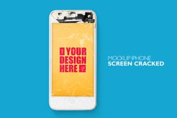 Free Cracked iPhone Screen Mockup in PSD