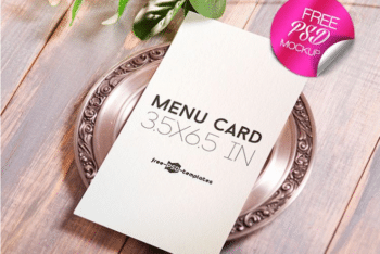 Sober Designed Menu Card PSD Mockup – Available For Free