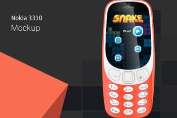 Free Modern Nokia 3310 Phone Mockup in PSD