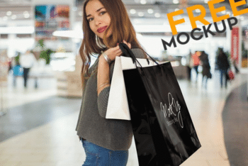 Shopping Bag Collection PSD Mockup With Photorealistic Look