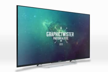Free Customizable Large Sony TV Mockup in PSD