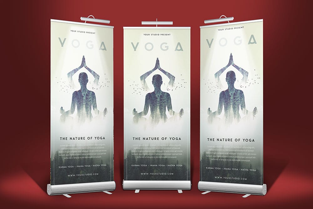 stand roll up banner mockup