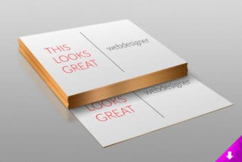 Stack of Business Card Design Mockup