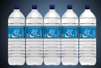 Water Bottle Label Mockup In PSD