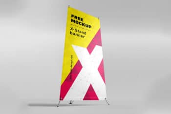 X Stand Banner Mockup in PSD