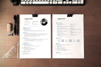 Free Effectively Simple Resume Plus Desk Mockup