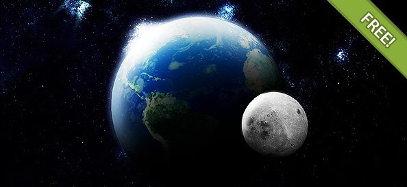 Earth Plus Moon Scene