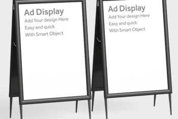 Free Physical Advertisement Display Stand Mockup