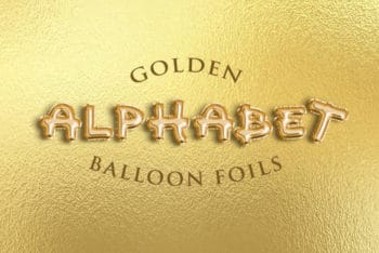 Free Alphabet Balloon Foils Text Mockup in PSD