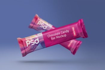 Candy Bar Packaging PSD Mockup Available For Free