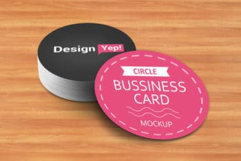 Circle Shaped Business Card PSD Mockup – Unique Look Meets Useful Features