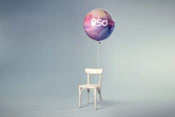 Free Balloon Plus Chair Design Mockup in PSD