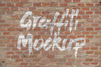 Free Graffiti Logo Plus Brick Wall Mockup in PSD