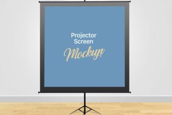 Free Meeting Projector Screen Mockup in PSD