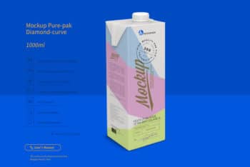 Milk Tetra Pack PSD Mockup Available For Free