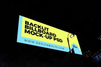 Free Outdoor Backlit Billboard Mockup in PSD