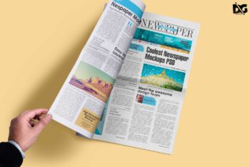 Newspaper Design PSD Mockup Available For Free