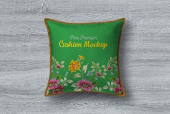 Free Premium Cushion Pillow Mockup in PSD