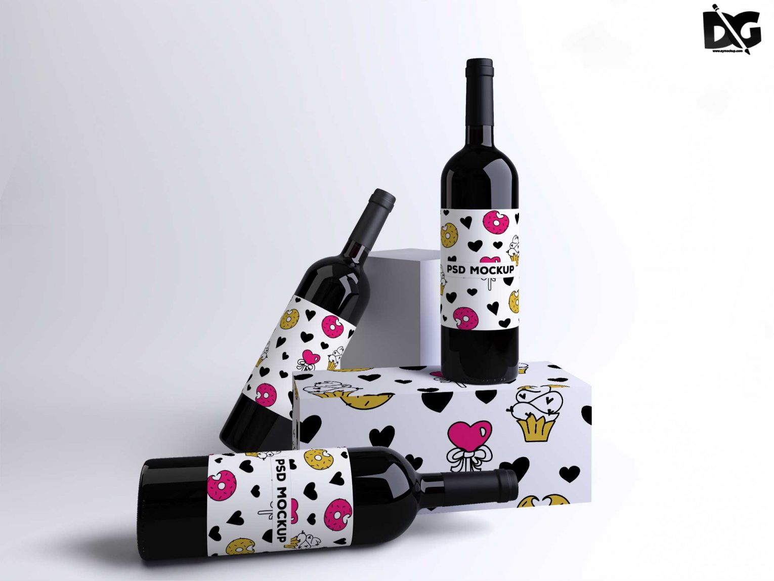 Wine Bottle PSD Template Design