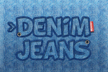Free Denim Jeans Text Logo Mockup in PSD