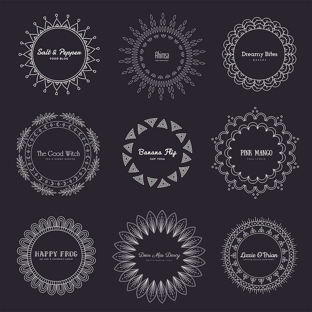 Beautiful Mandala Logos Design