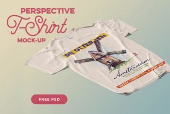 Free Perspective Shirt Design Mockup in PSD