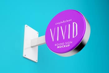 Free Vivid Clean Shop Sign Mockup in PSD