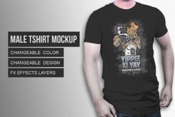 Highly Fashionable Men T-shirt Mockup Available with Cool Designs
