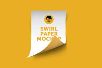 Free Customizable Swirl Paper Design Mockup in PSD