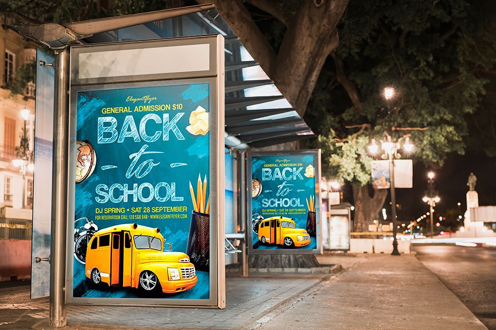 bus stop billboard mockup