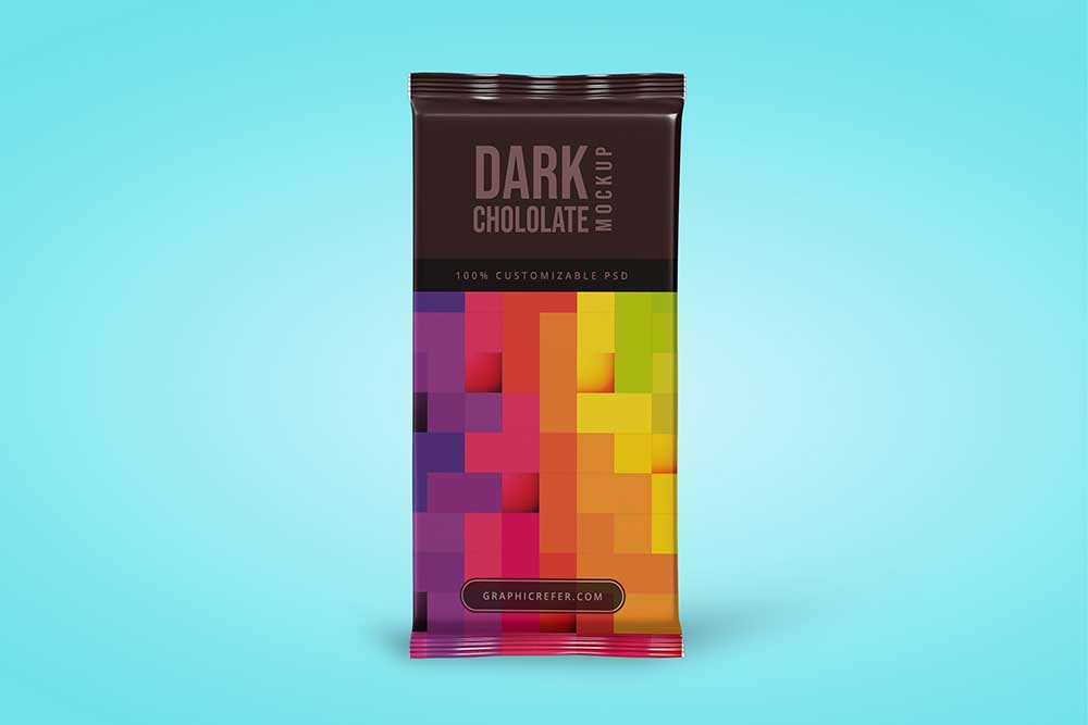 chocolate bar packaging mockup free psd