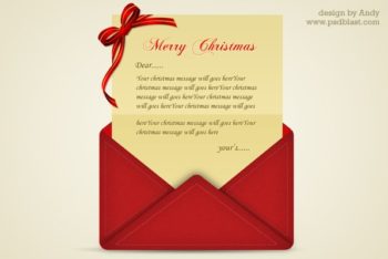 Free Christmas Greeting Letter Mockup in PSD