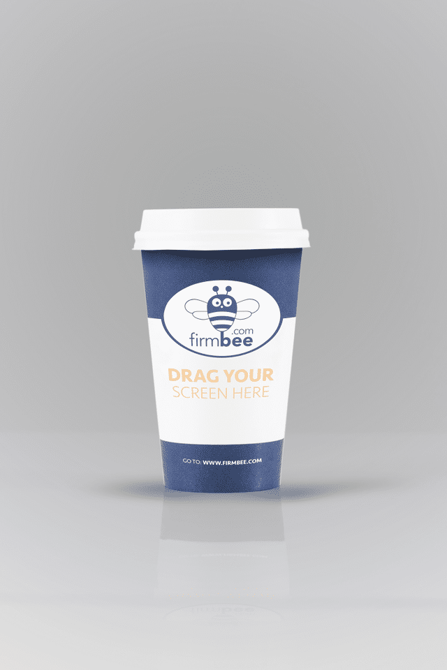 Covered Coffee Cup PSD Mockup Design