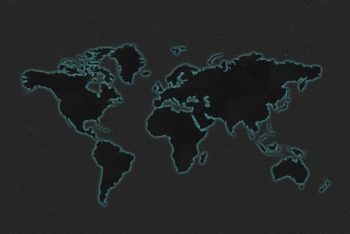 Free Dark World Map Design Mockup in PSD