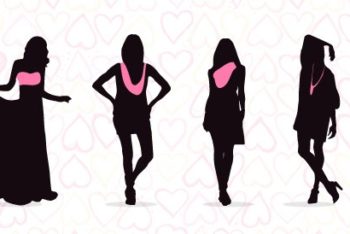 Free Fashionable Women Silhouettes Mockup in PSD