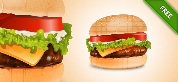 Illustrated Cheese Burger