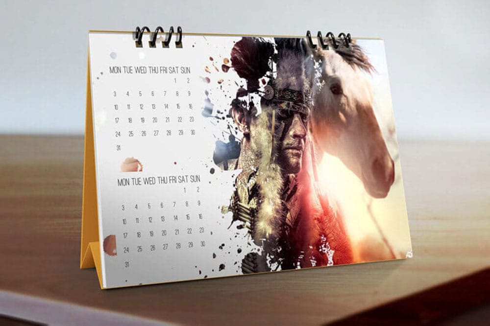 free download desk calendar mockup