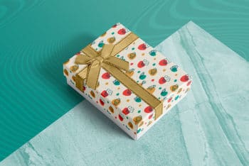Free Gift Box Mockup In PSD