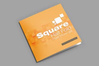 Free PSD Square Bifold Brochure Mockup