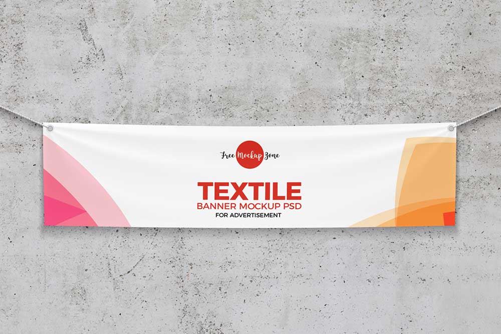 free textile banner mockup