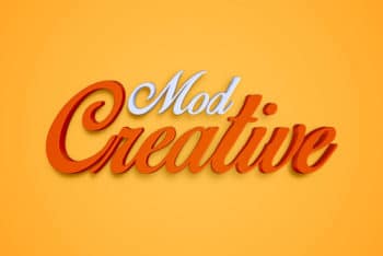 Free Creative 3D Text Effect Mockup in PSD