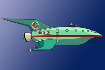 Free Futurama Ship Express Design Mockup in PSD