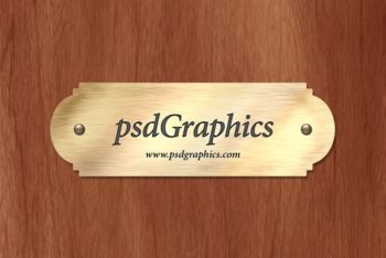 Free Gold Nameplate Design Mockup in PSD