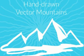 Free Hand Drawn Mountains Design Mockup in PSD