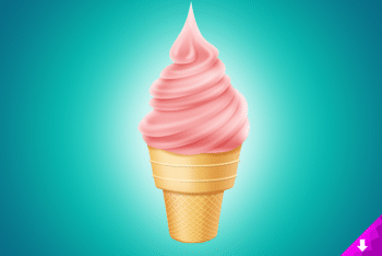 Ice Cream Cone PSD Mockup Available for Free