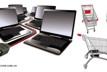 Free Laptop Computers Plus Shopping Cart Mockup