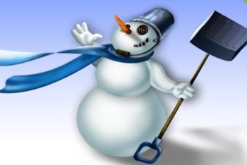 Free Layered Snowman Illustration Mockup in PSD
