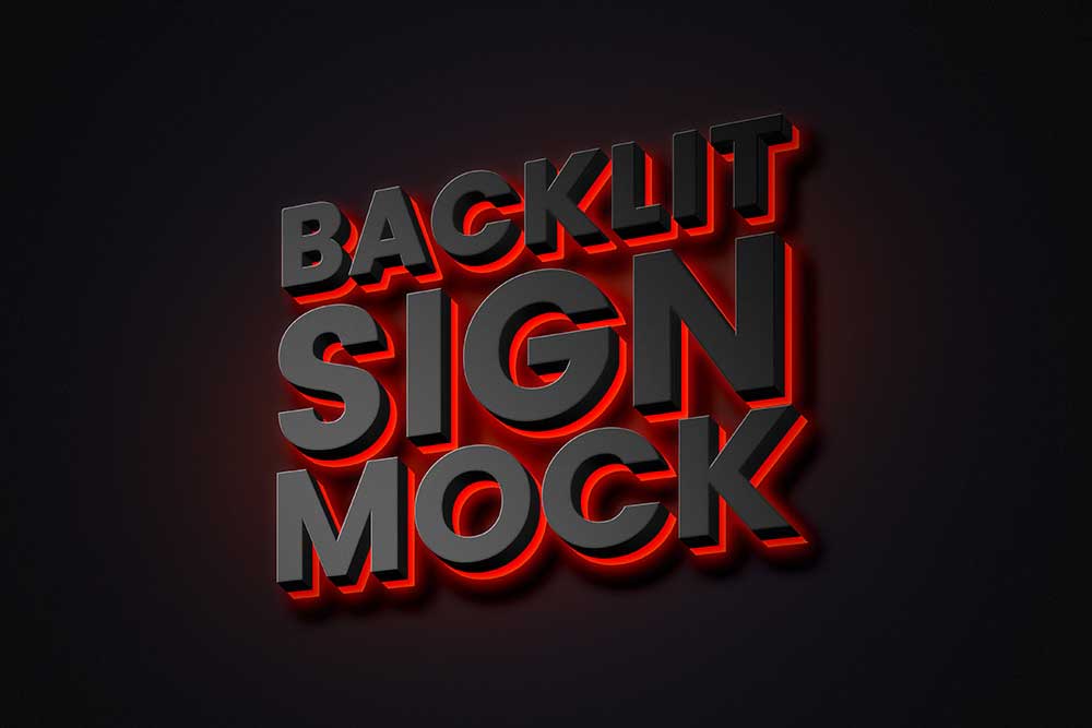 backlit sign logo mockup