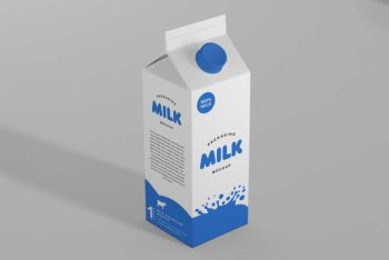 Free Milk Box Packaging Mockup In PSD