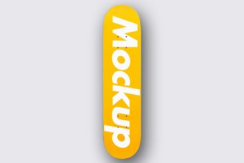 Free Unwheeled Skateboard Design Mockup in PSD